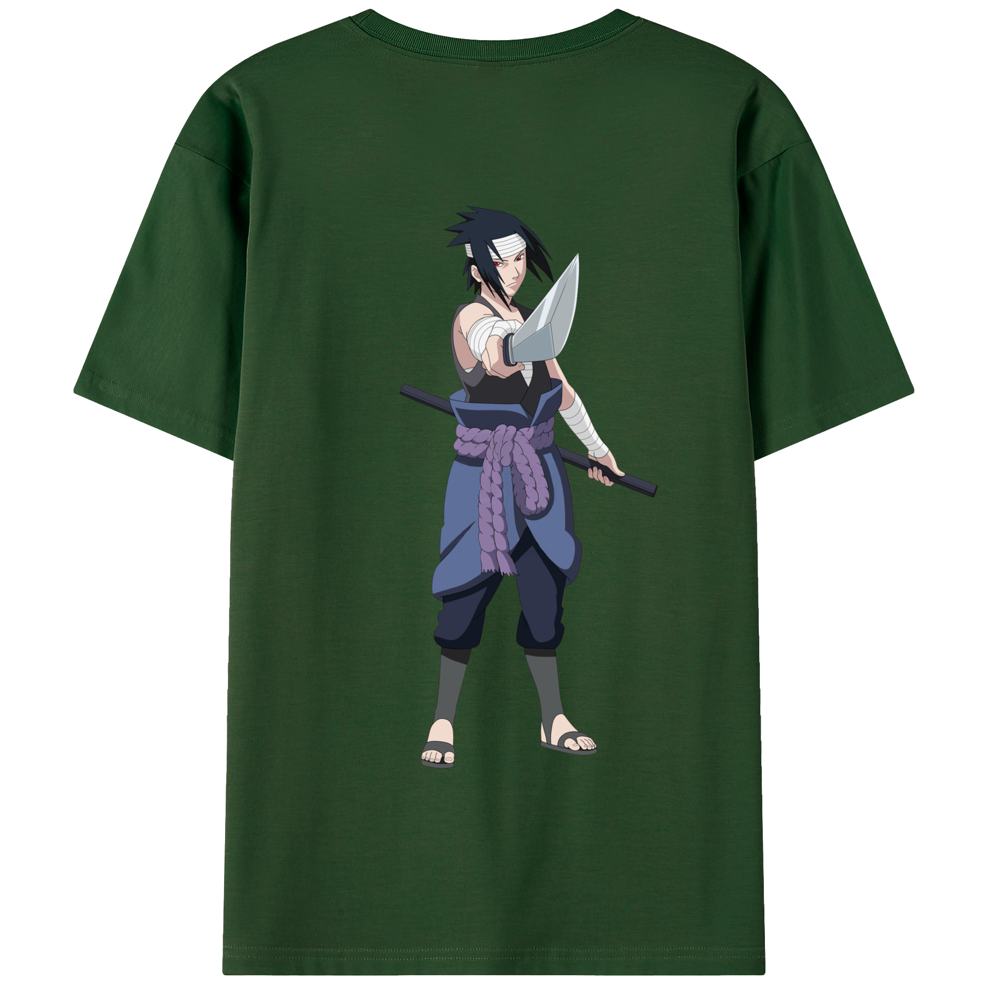 （画像用） NARUTO -ナルト- うちは サスケ Uchiha Sasuke 綿100％半袖Tシャツ（背面プリント）